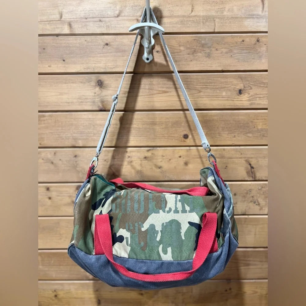 Vintage Kani Rush Camo Canvas Duffle Bag Rare International Iranian Iran Label